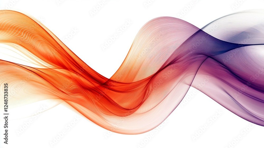 Poster abstract orange and purple flowing waves: dynamic gradient background design, modern digital art, el