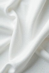 Fototapeta premium Delicate white cotton, textured weave closeup, sheet, craft, handmade