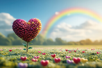 colorful rainbow heart shape candy, LGBT National Coming Out Day,