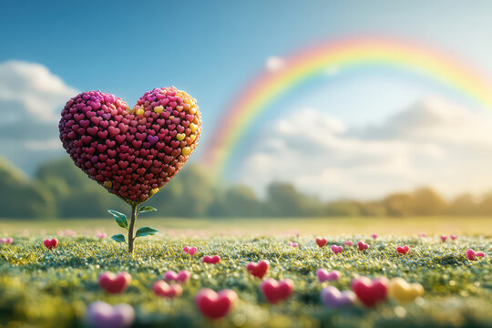 colorful rainbow heart shape candy, LGBT National Coming Out Day, 