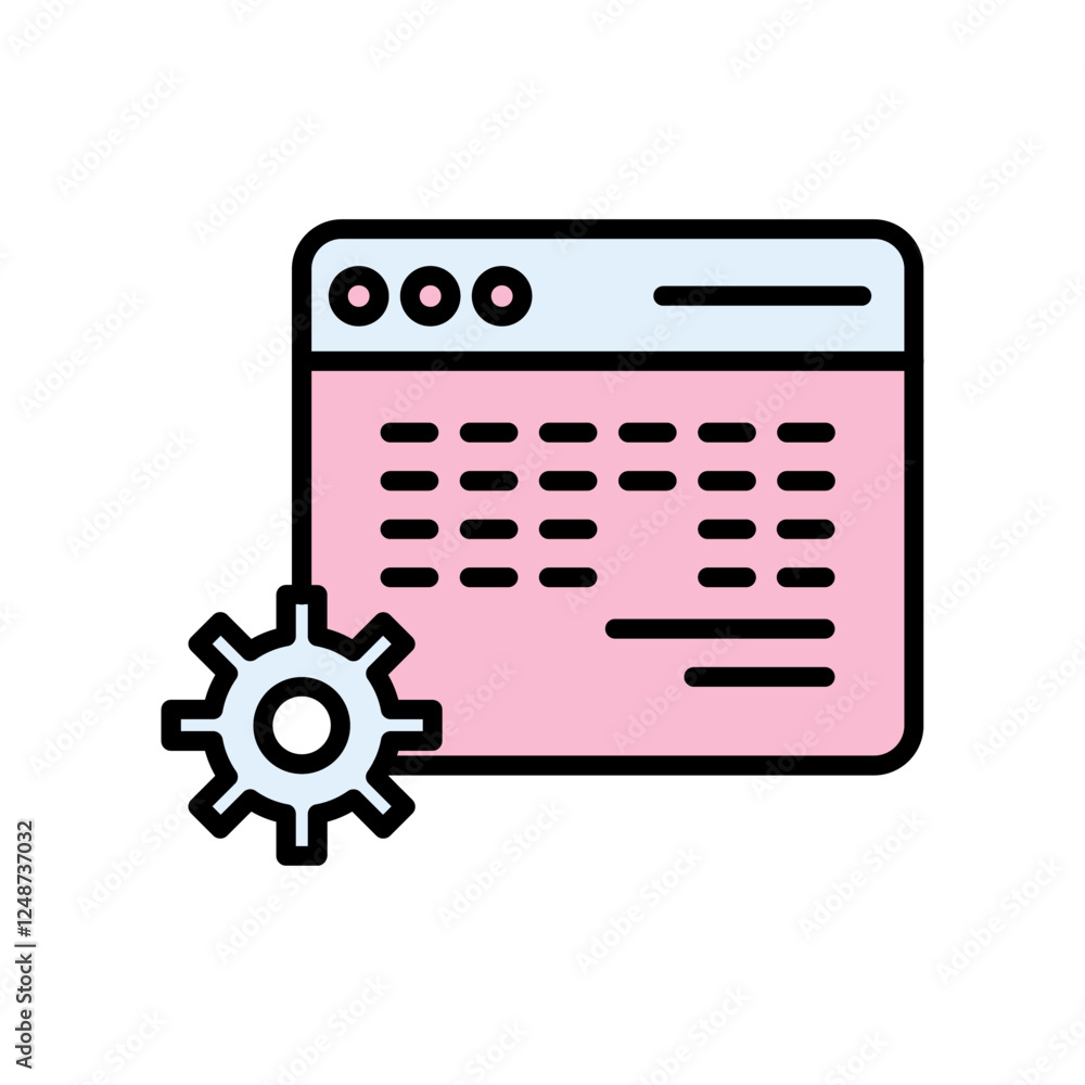 Wall mural web development icon design