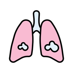 Lung Cancer Icon Design