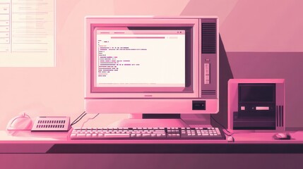 Retro old computer user interface,Pink Y2K computer window page and retro interface of PC screenTrendy,y2k pc element,8 bit pixel art,Transgressive conceptual modern art,kawaii retro 90s style.