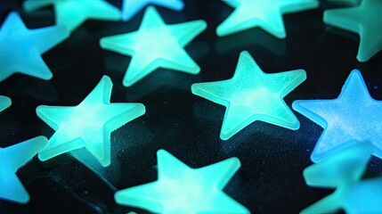 Obraz premium Glowing celestial stars create a magical and whimsical abstract background