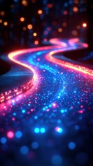 Abstract Glowing Neon Light Trails