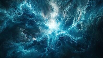 Obraz premium Bright blue and white light explosion, dynamic and energetic, resembling a cosmic burst