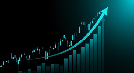 Naklejka premium A dynamic image showcasing an upward trend in investment data