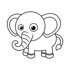 Fototapeta premium outline elephant cartoon illustration