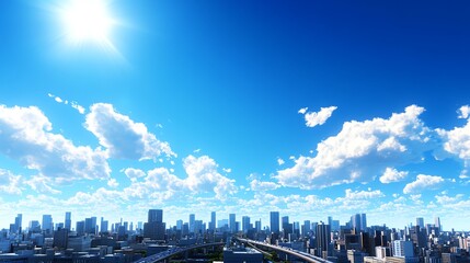 Elevated road, urban skyline, modern metropolis, 3D illustration