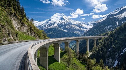 Obraz premium The famous landmarks of the Gotthard Pass in the Swiss Alps, showcasing Switzerlands mountain roads and breathtaking scenery.