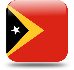 square 3d look flag of timor leste