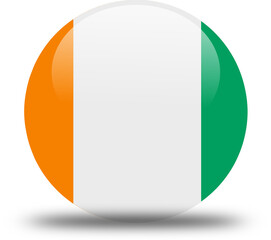 circullar 3d look flag of ivory coast