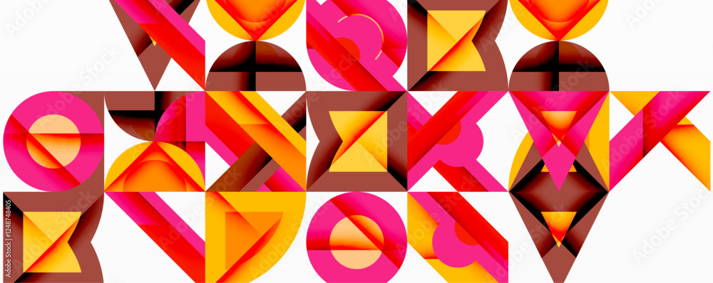 Leinwandbilder minimal geometric abstract background. circle square and triangle design