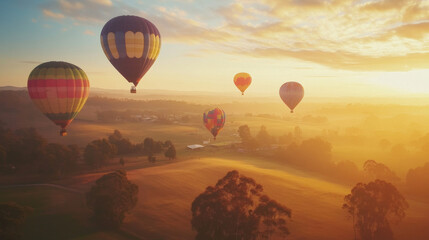 Fototapeta premium Balloon Extravaganza: A Festival of Color in the Sky