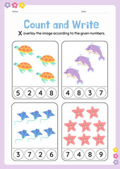 Learn, Numbers, Counting, Math, Education, Write, Draw, For Kids, Practice, Exercise, Worksheet, Test
