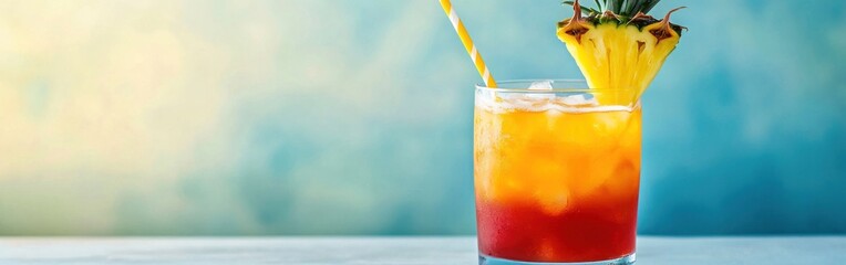 Tropical Cocktail with Pineapple Garnish (1)