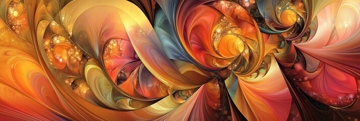 Colorful swirling patterns blend seamlessly, showcasing intricate designs created by generative AI