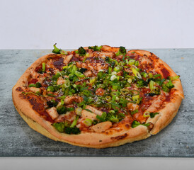 pizza, essen, cheese, italiener, isoliert, tomate, mahl, abendessen, crust, baked, brotzeit,...