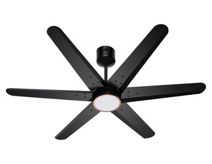 Obraz premium Electric Ceiling Fan 6 Blade with LED Light on Isolated White Background