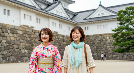 Fototapeta premium 観光する女性