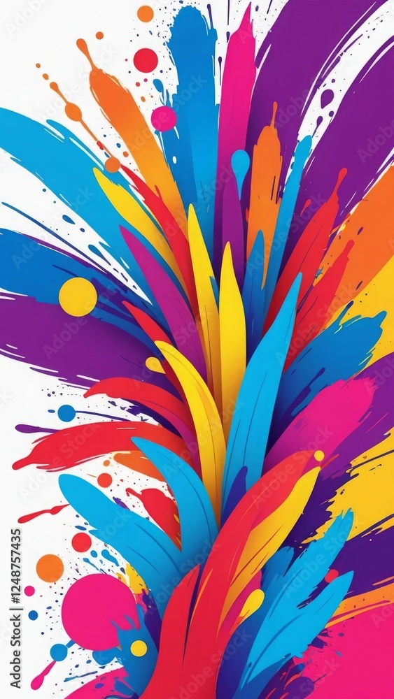Poster a vibrant explosion of colorful paint splashes creates a dynamic and energetic visual effect