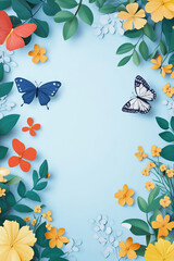 Colorful Spring Elementss Frame Border Background - Space for Text	
