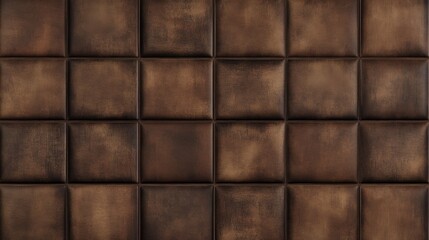 Naklejka premium Brown Leather-look Wall Tiles with Geometric Pattern