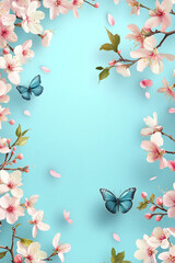 Colorful Spring Elementss Frame Border Background - Space for Text	
