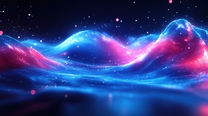 Abstract cosmic energy waves, vibrant nebula background, for sci-fi design