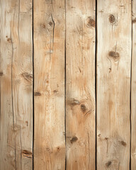 Naklejka premium Distressed wood grain texture in light pine with natural knots and patterns