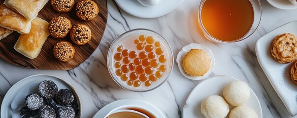 Cozy tea time setting featuring delightful Taiwanese bubble tea and inviting ambiance for relaxation.