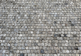 Stone paving texture, cobblestone paving background 