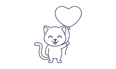 Cute Cat cartoon for print or use as poster, card, flyer , sticker or T Shirt