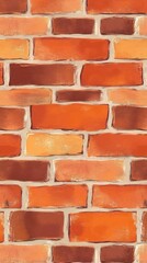 Obraz premium Hand-painted Brick Wall Pattern - Warm Tones