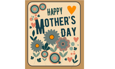 A sophisticated vintage-style Mother’s Day poster inspired by the 1960s. The design features a soft yet elegant color palette with pastel blues, warm creams, and muted pinks.