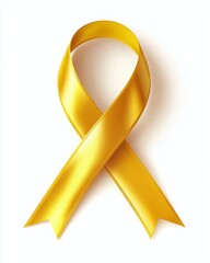 Gold ribbon awareness symbol on white background (4)