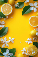 Colorful Spring Elementss Frame Border Background - Space for Text	
