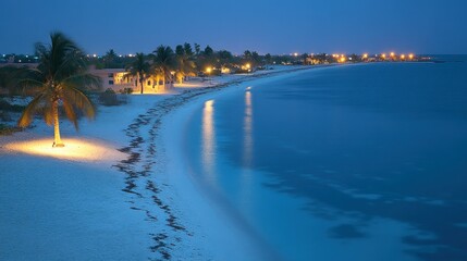 Obraz premium Serene Night at Tropical Beach Resort