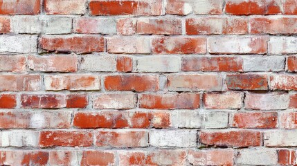 Obraz premium Vintage Brick Wall Texture - Aged Red and White Brickwork
