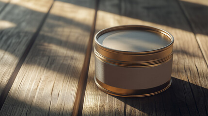 Round Metal Tin Mockup for Food Packaging, Branding, and Product Design