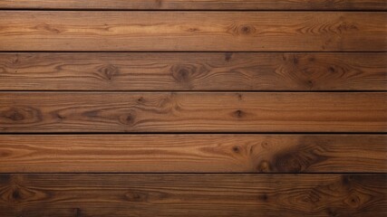 Naklejka premium A close-up view of neatly aligned, stained wooden planks creating a rich, textured surface.