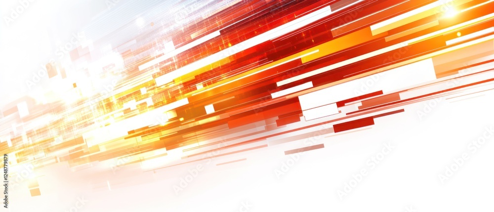 Poster abstract dynamic background with vibrant red and orange lines