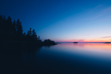 Blue Twilight Sunset on Deer Isle Beach Maine New England