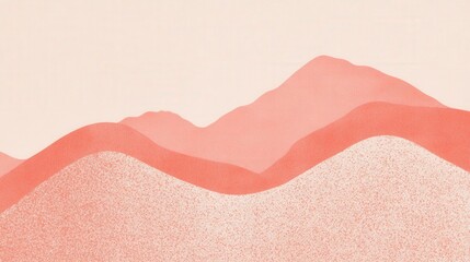 Abstract Pastel Mountain Range - Minimalist Landscape Art