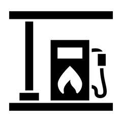 Gas Station Vector Glyph Icon Design