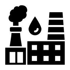 Oil Refinery Vector Glyph Icon Design