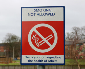 Smoking Not Allowed Sign at a University Campus Grounds