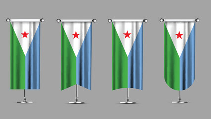 Collection of Vertical Banners Featuring the DJIBOUTI Flag