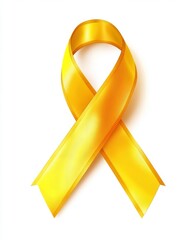 Gold ribbon awareness symbol, isolated, white background, support (1)