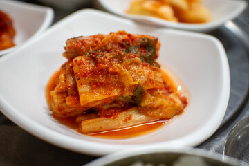 Kimchi on a White Plate